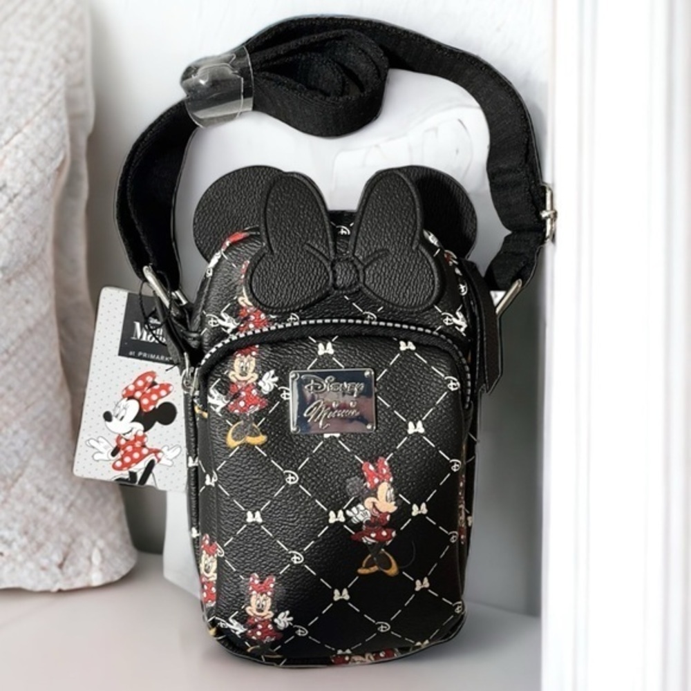 Minnie Mouse Disney Ears and Bow Faux Leather Crossbody Bag Cellphone Holder